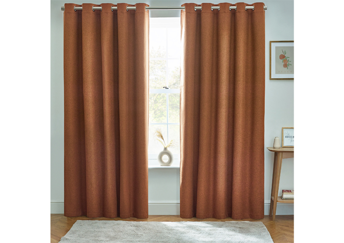 Dawn (Blackout) Eyelet, Brick - Ready Made Curtains - Image 7